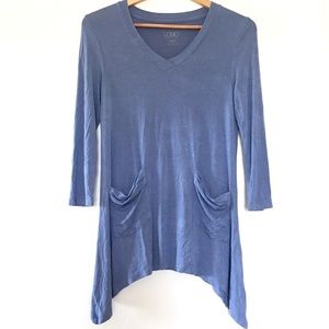 Logo Lori Goldstein Dusty Blue Tunic Top XXS